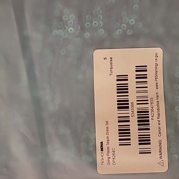 SEQUIN DRESS SET- TURQUOISE SIZE SMALL - Picture 7 of 8